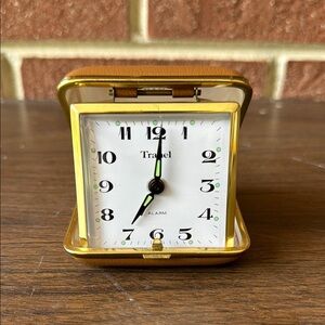 Vintage Tranel Folding Travel Wind Up Clock
